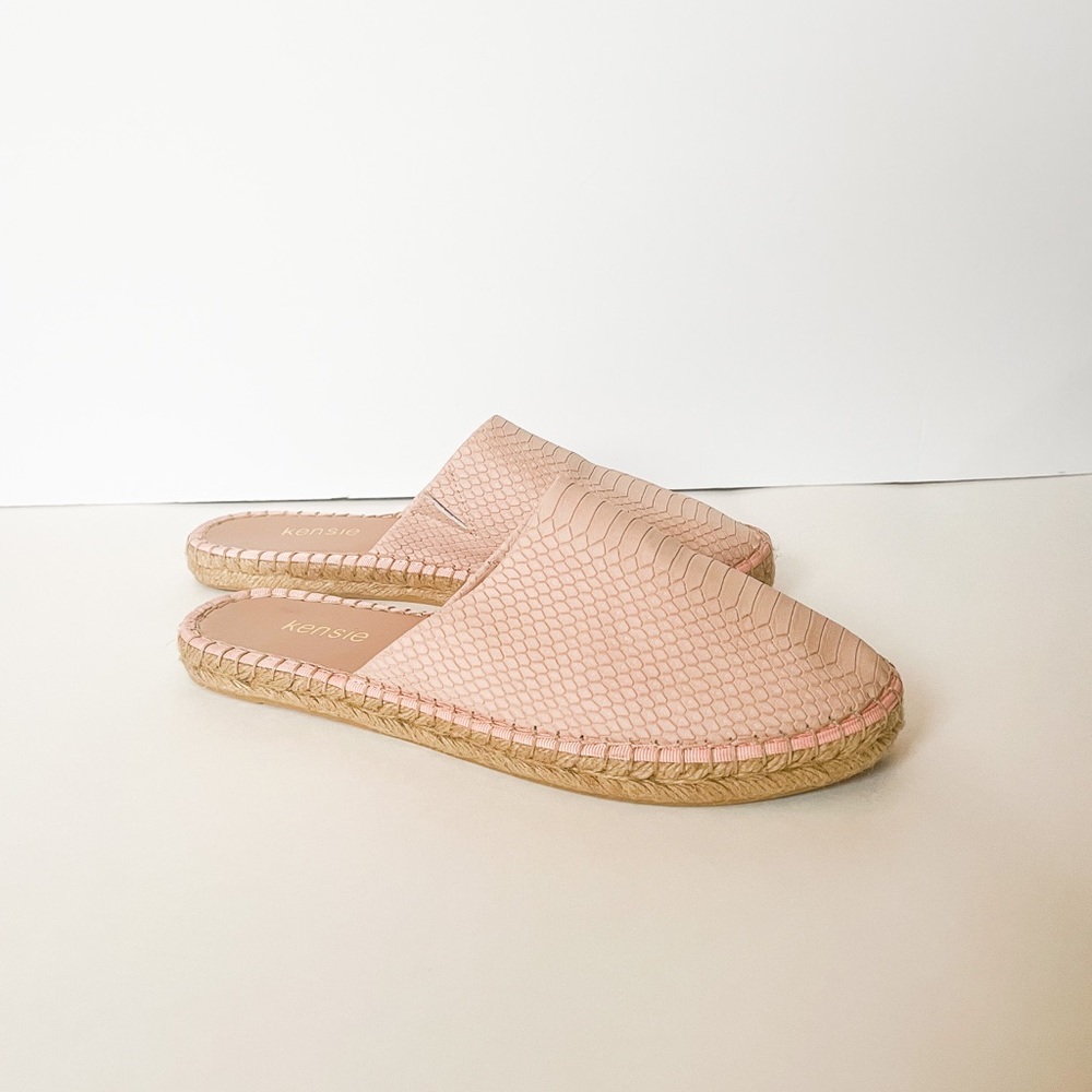 Kensie Blush Pink Snakeskin Slip-on Espadrilles size 8